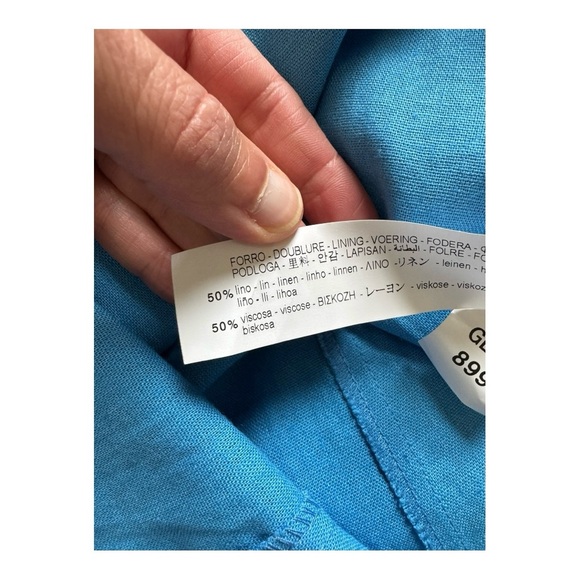 ZARA | NWT Linen Blend Halter Midi Dress in Sky Blue, Size Small - Picture 10 of 12